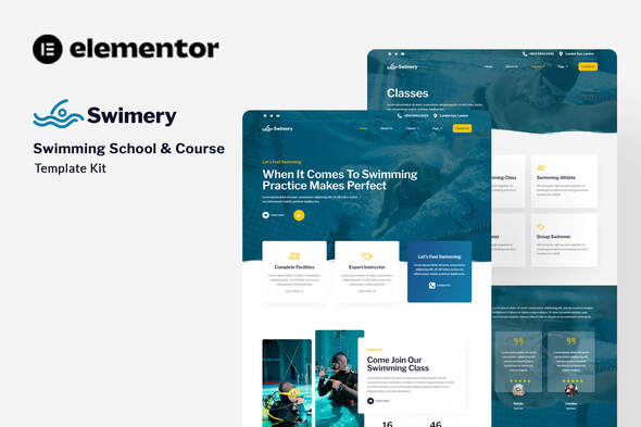 Swimery - Schwimmschule & Kurs Elementor Template Kit